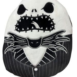 NBC Jack Skellington Squishmallows Black and White Plush Toy NWT